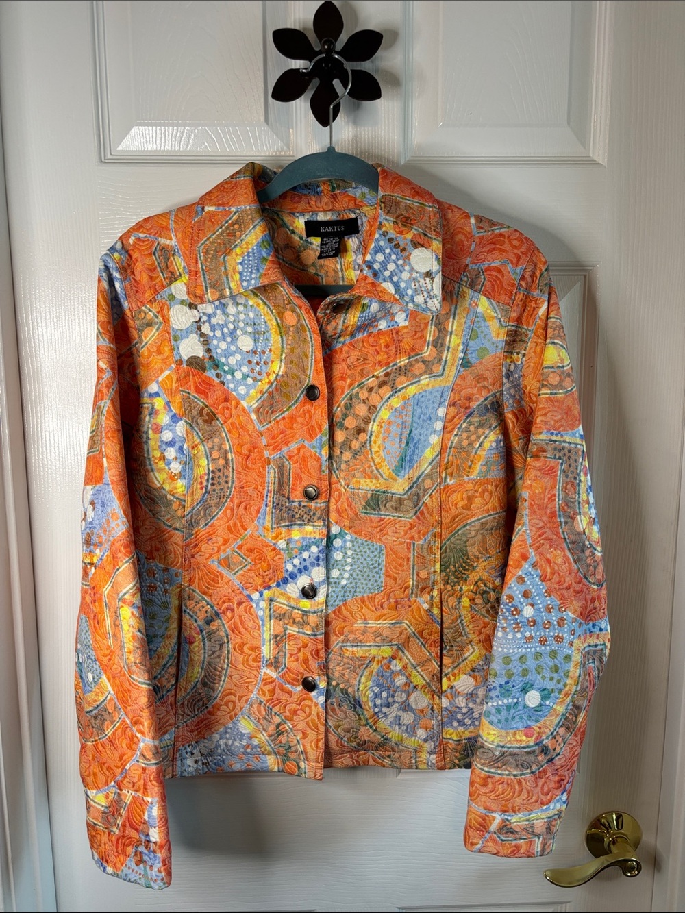 Kaktus Jacquard Printed Jacket Size Med Fully Lined Like New